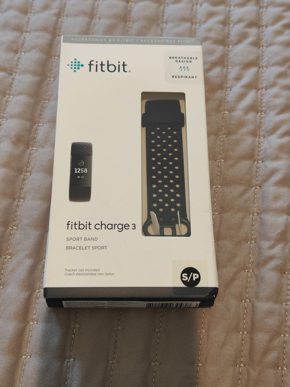 fitbit Charge 3 Black Perforated Sport Band